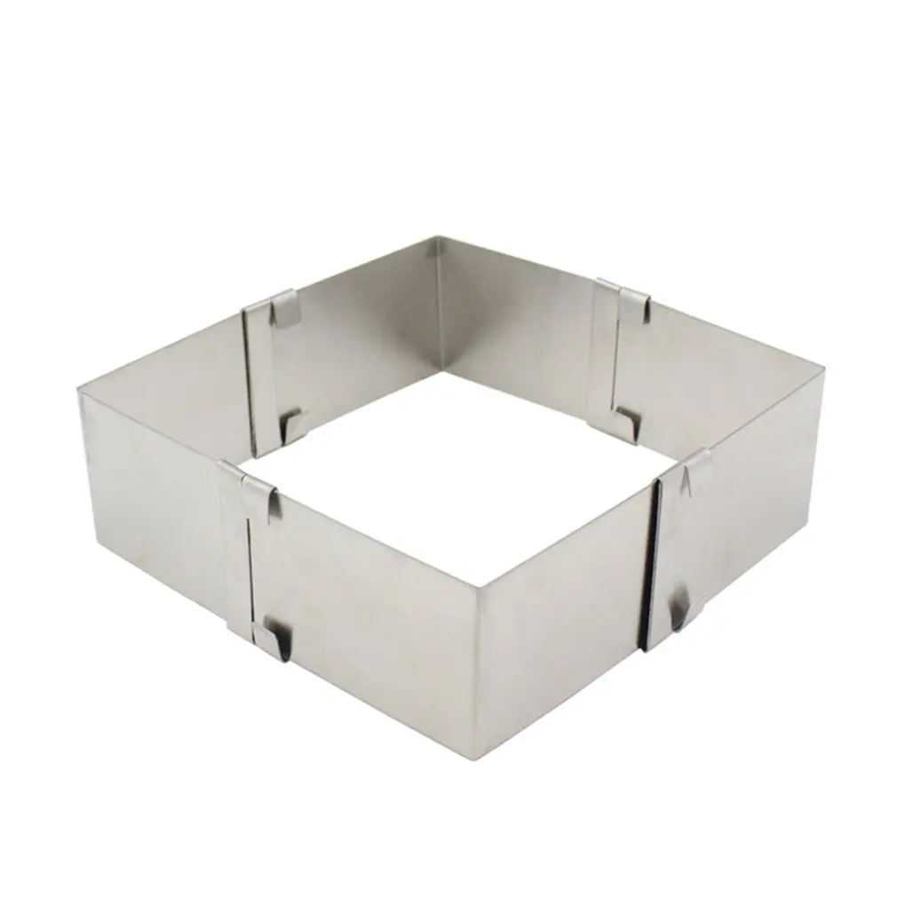 

Retractable Stainless Steel Square Mousse Ring Adjustable Cake Mold 9-15Cm Telescopic Activity Mousse Mold