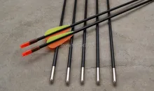 Free shipping ELONG fiberglass arrow shaft length 26″ OD6mm target practice youth arrow for shooting archery bow outdoor sport