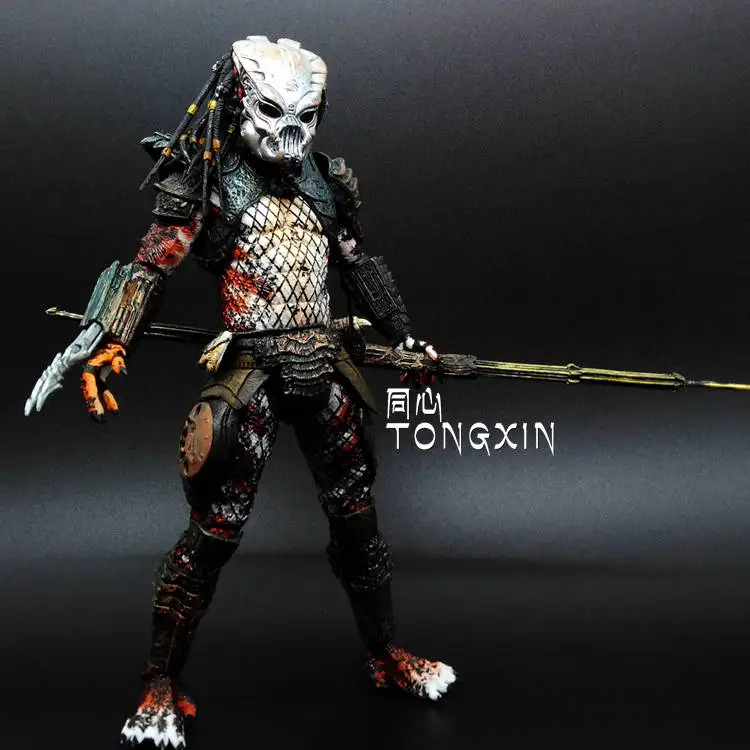 NECA AVP Aliens vs. Predator серия Young Blood/Elder Predator Охотник на змею фигурка игрушки 18 см - Цвет: Серебристый