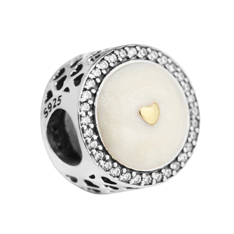 

Pandulaso Precious Heart Beads Fit Charms Bracelets for Women DIY 925 Sterling-Silver-Jewelry Female Silver Jewelry Wholesale