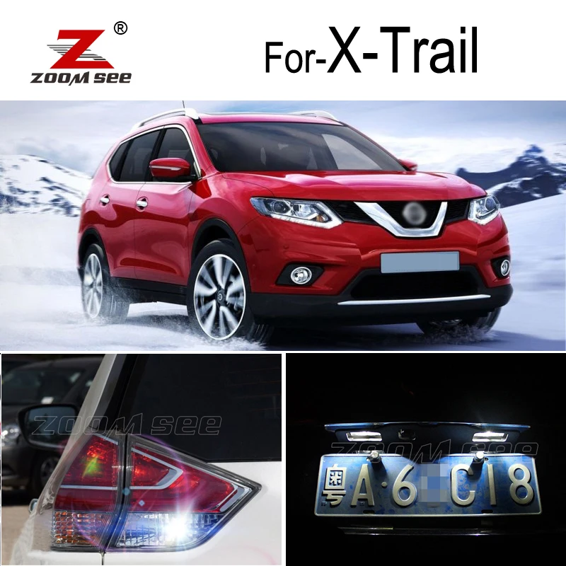 

Super White LED Reverse backup bulb + License plate lamp for Nissan X-Trail X Trail T31 T32 LED Exterior light kit (2007-2019)