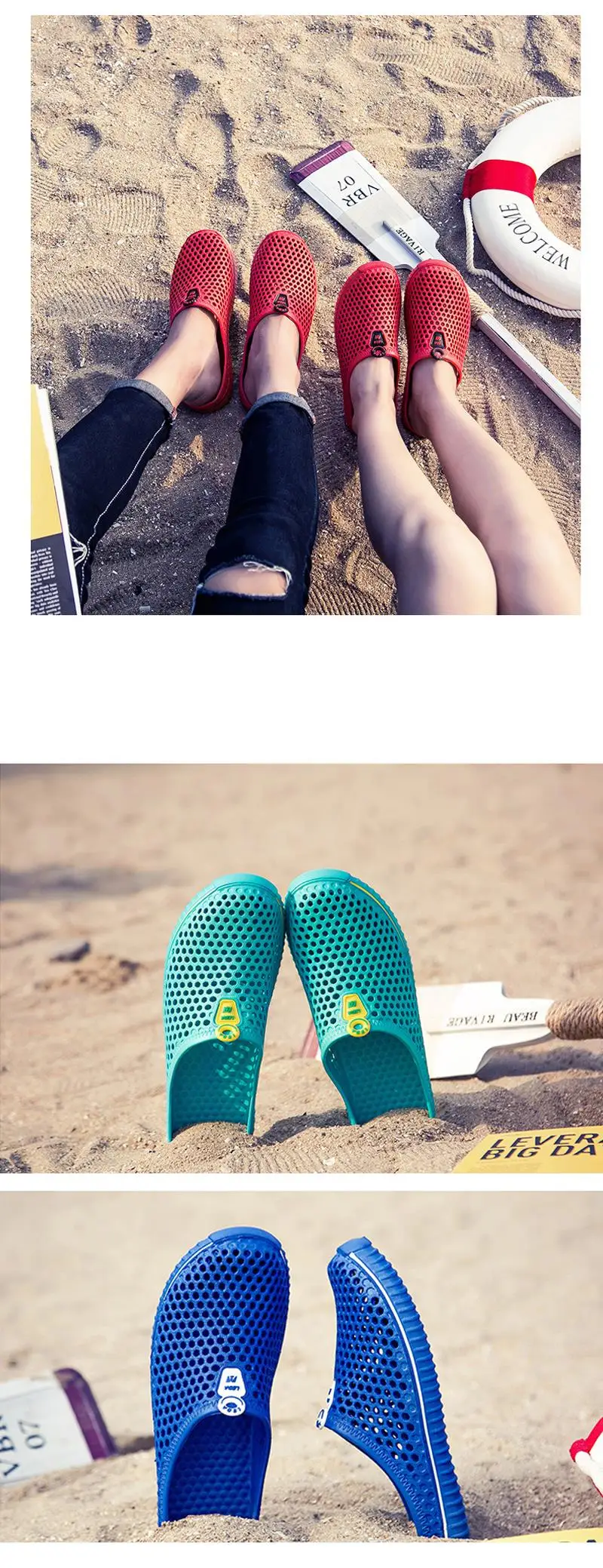 Lurehooker/мужские сандалии с отверстиями; летние тапочки с отверстиями; модные уличные дышащие Вьетнамки; пляжные мужские сандалии; шлепанцы; мужская обувь