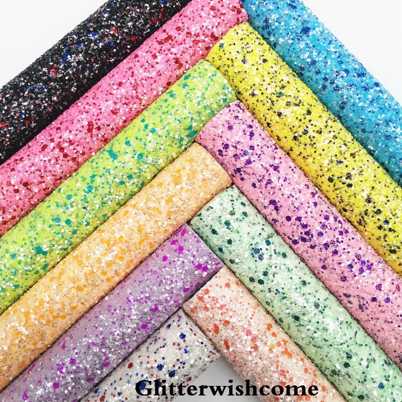 Glitterwishcome 21X29 см A4 Размер печатные полосы блеск синтетическая кожа искусственная из искусственной кожи Ткань Винил для бантов, GM025A