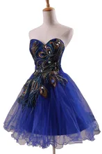 Günstige Auf Lager Homecoming Kleider Kristall Schatz Kurz Abendkleid Stickerei Lace up Zurück Cocktailkleid Pfau Kleid SD039
