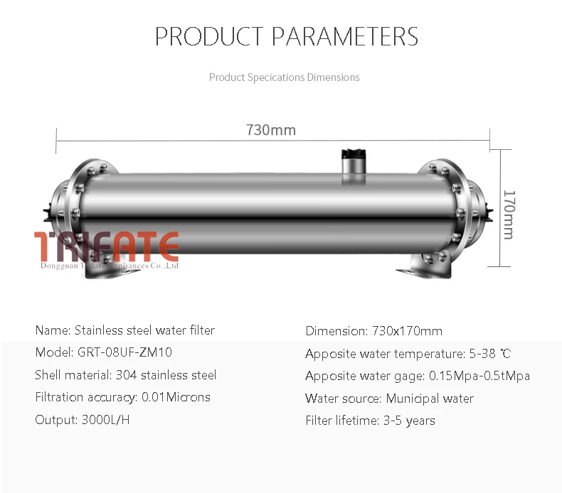 3000л/ч 304 фильтр для воды из нержавеющей стали очиститель воды ультрасильной фильтрации коммерческих домашних кухонных напитков прямые фильтры UF