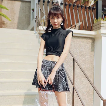 

Swimwear For Women Swimsuit Women's Solid 2019 Swimming Suit Plus Size Beach Girls New Korean Sexy Split Skirt Pants Print