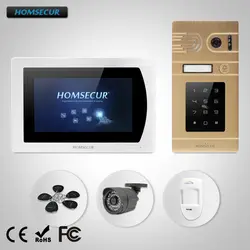 HOMSECUR 7 "Проводной Свободные Руки Видеодомофон Система + Доступ по Паролю  BC071-G + BM717-S