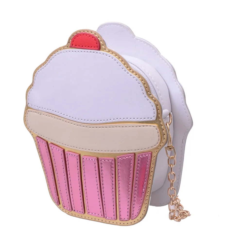 New Summer Cute Cartoon Women Ice cream Cupcake Mini Bags PU Leather Small Clutch Handbags Fashion Girl Messenger Shoulder Bag