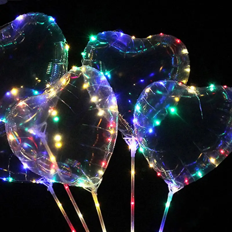 18 дюймов светодиодный шарик светящаяся волна Гелиевый шар светодиодный круглый пузырь воздушный шар Стержень Поддержка света Свадебная вечеринка Рождественское украшение