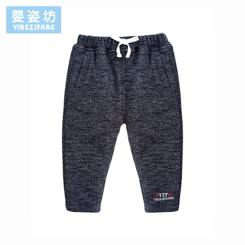 2017 New Winter Toddler Boys Solid Trousers Elastic Waist Pants Kids