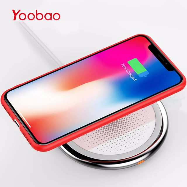 Yoobao Беспроводной Зарядное устройство для iPhone X Быстрая Зарядка универсальная QI Беспроводное зарядное устройство Pad для iPhone 8 Plus для samsung Galaxy S9 телефон