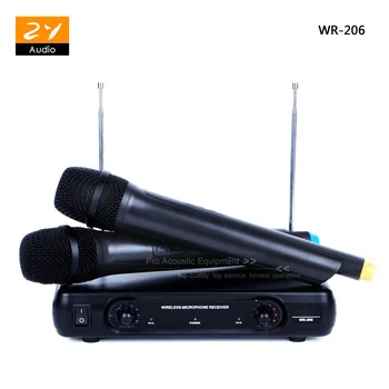 

Professional Karaoke VHF Wireless Microphone System Vocal Dynamic Cardioid 2 Handheld Microphone Mic Transmitter With Receiver