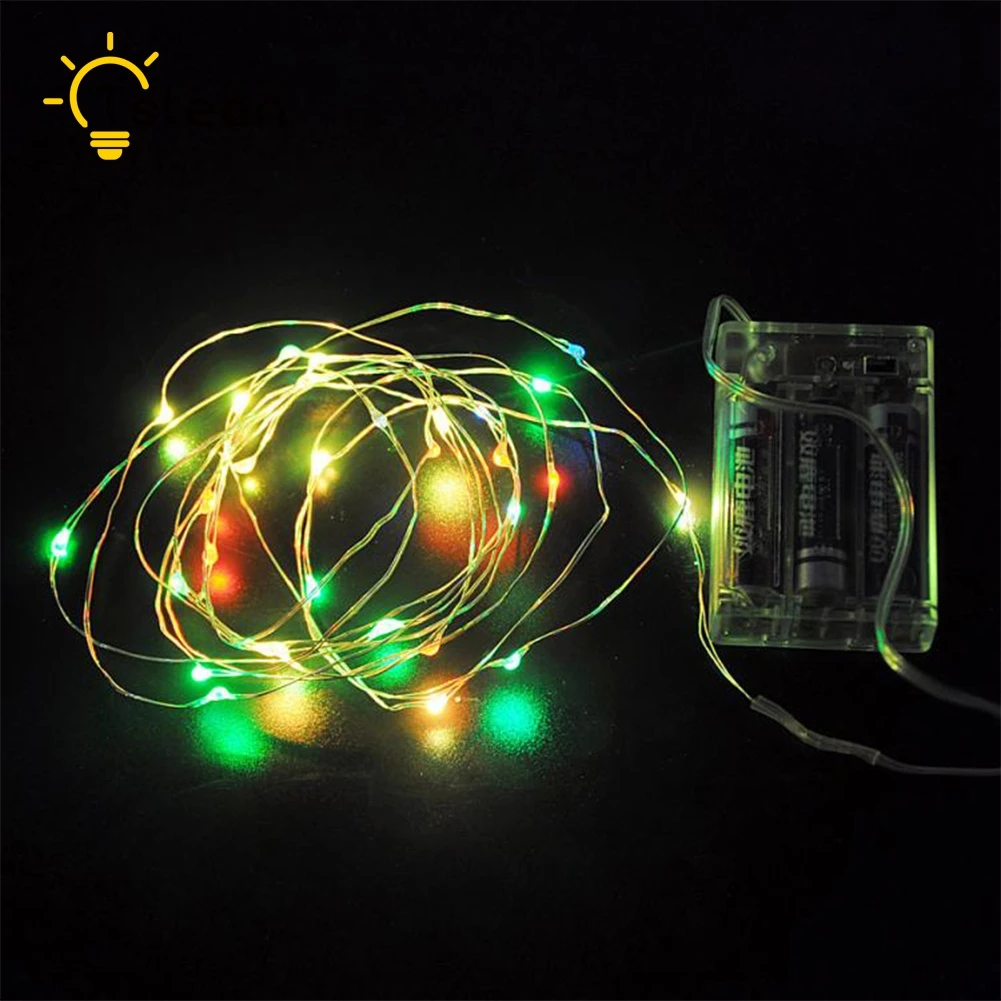 TSLEEN DC 4 5V 3 X AA battery Powered LED Strip 20 100 LEDs Silver Wire