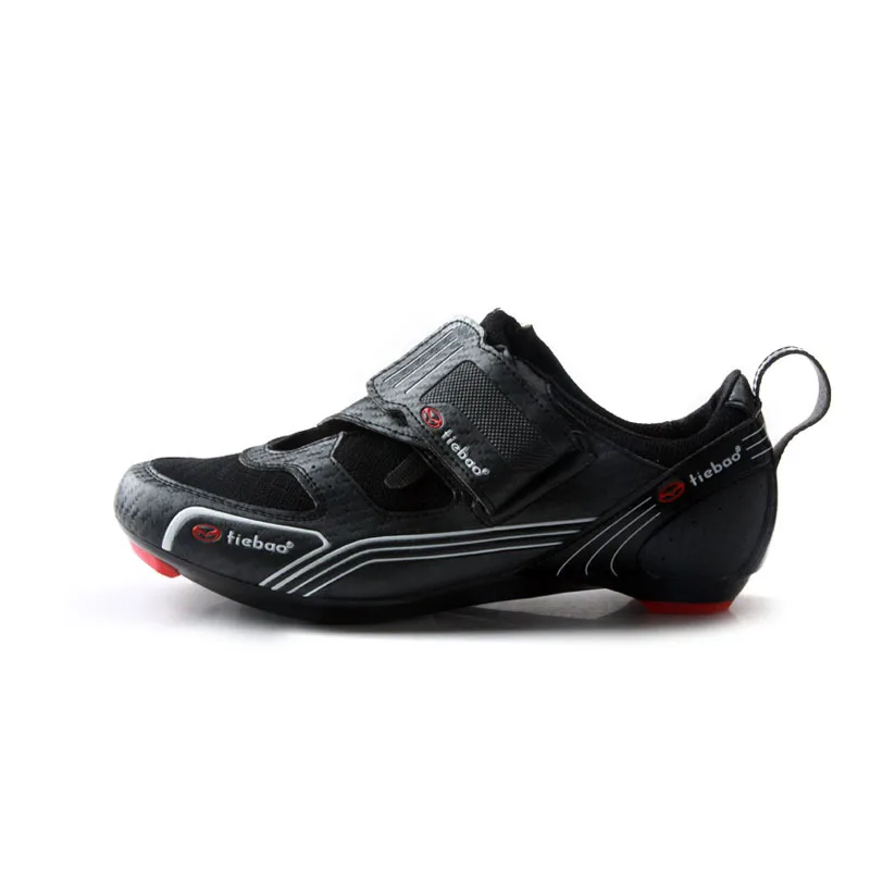 Tiebao Триатлон Профессиональная Мужская велосипедная обувь дышащая обувь для шоссейного велосипеда обувь для самоблокирующихся гонок спортивные кроссовки zapatillas - Цвет: TB16-B1691Black