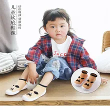 Детские носки с резиновой подошвой, обувь для девочек, bebe, вязаные тапочки, Уокер, мягкая детская обувь унисекс, Нескользящие мягкие носки с кружевом