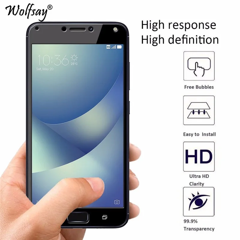 Закаленное стекло для Asus Zenfone 4 Max ZC554KL Защитная пленка экрана 9H полное покрытие 5