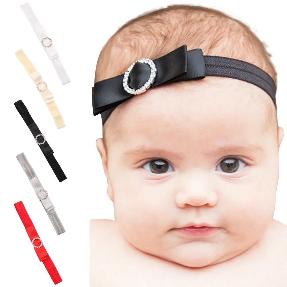 Buy baby girl headband Infant hair accessories cloth Tie bows newborn tiara