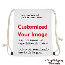 Сумка на заказ, женский рюкзак с принтом, повседневный пакет, маленькая школьная сумка для девочек, Mochilas Escolar, сумки на шнурке