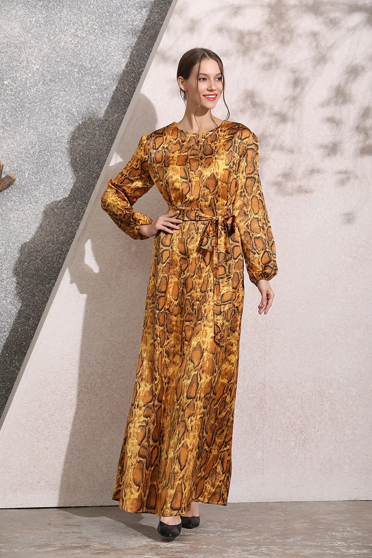 Новое поступление осень Элегантный Модный Стиль мусульманские женщины плюс размер длинный абайя - Цвет: Многоцветный