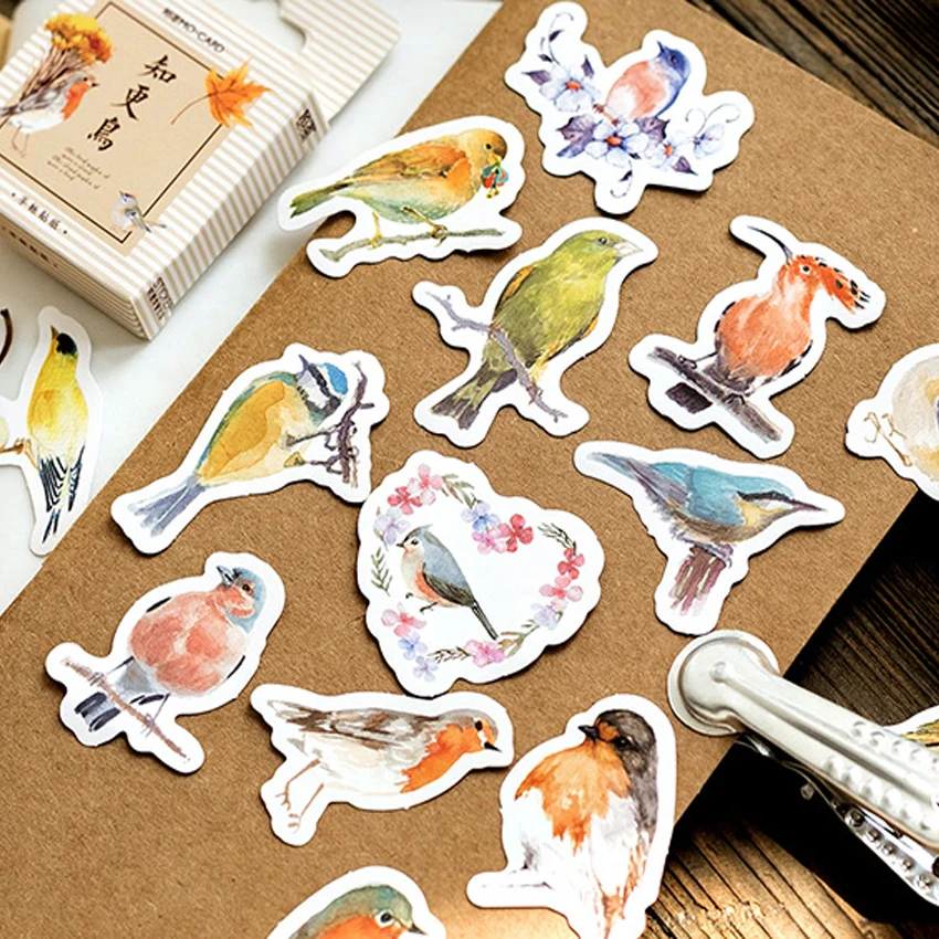 45 шт./кор. милые животные Робин мини наклейки в коробках дневник в стиле Скрапбукинг Декоративные наклейки DIY