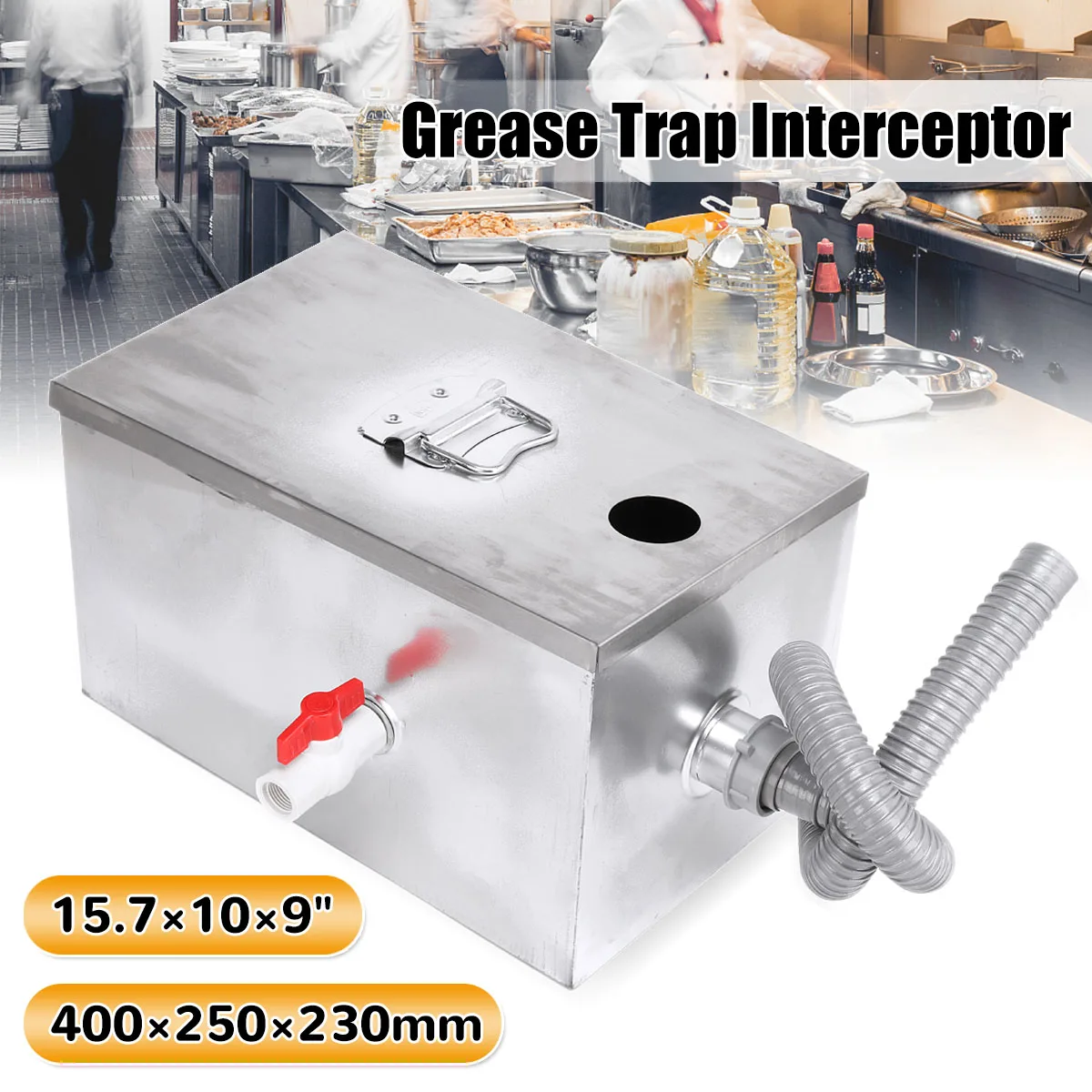

New Arrival Upgrade Grease Trap Stainless Steel Interceptor Trap Fat Thickened For Restaurant Kitchen Wastewater