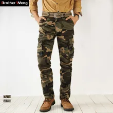 Осенние Новые камуфляжные брюки карго, мужские высококачественные модные повседневные Прямые хлопковые брендовые тактические брюки для мужчин