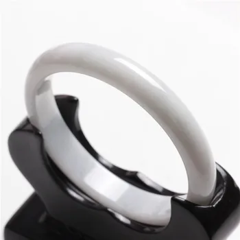 

Genuine natural jade A cargo of ice floating flower bracelets jade Confucianism kinds of jade 58mm with a certificate
