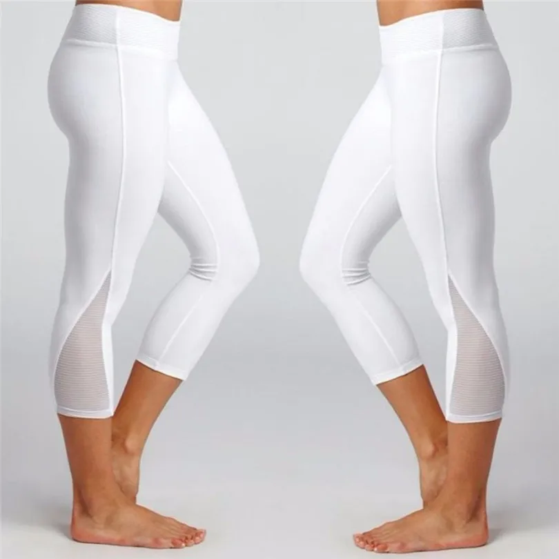 Summer Women Crop Yoga Pants Fitness Workout Cropped Sport Leggings Skinny Capris 34 Gym Running 2019 new hot sale #4m14 (16)