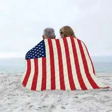 Одеяло с американским флагом, одеяло, всесезонное, двустороннее, хлопковое, для путешествий, пикника, пляжа, путешествий, концерта, семейное одеяло, Velve