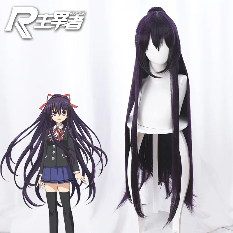 Новинка японского аниме Дата 3 Tokisaki Kurumi парик косплей Yatogami Tohka темно фиолетовый длинные волосы парик «конский хвост» Косплей