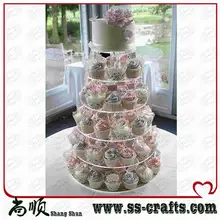 С фабрики 6 уровня акриловая стойка кекс, оргстекло торт Дисплей украшение партии