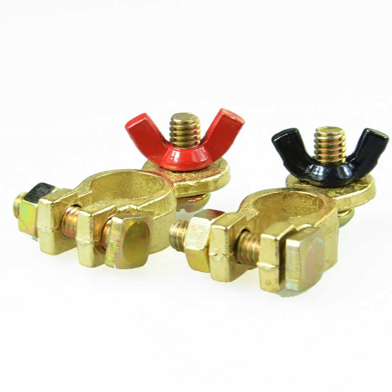 

1 Pair Clamp Battery Terminal Clamp Clips Connector Car Truck Auto Vehicle Parts Brass Battery