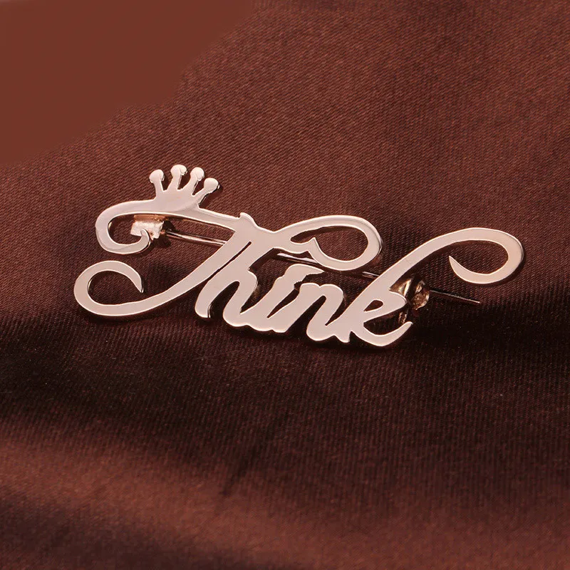 

Hot Custom Brooch Pin Gold Silver Handwriting Any Name Brooches for Women Men Girls Signature Special Personalized Jewelry Party