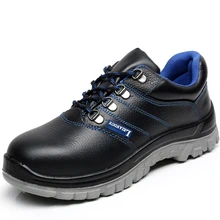 Los hombres de moda negro de gran tamaño respirable de trabajo puntera de acero zapatos de seguridad de cuero de vaca tooling botines botas sapato masculino sitio