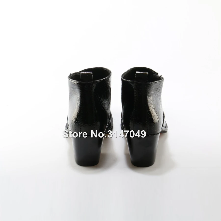 Casual Britânico Homens Ankle Dos Side De Cobra Moda Genuíno Botas Padrão 2019 Boots Zip Luxo Preto Couro Moto Estilo 7XPqn8w