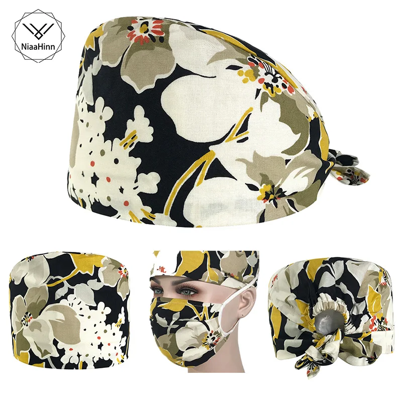 

High quality doctor nurse scrub caps Medical Hospital surgical caps/Masks dental clinic surgery hats adjustable factory Outlet