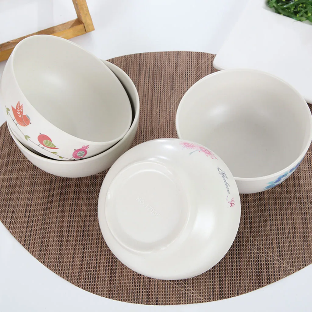 Классическая керамическая посуда, кухонная суповая лапша, рис, чаша Ramen, милая птица, для дома, вечерние, 12x12x6 см, бамбуковое волокно, чаша W30704