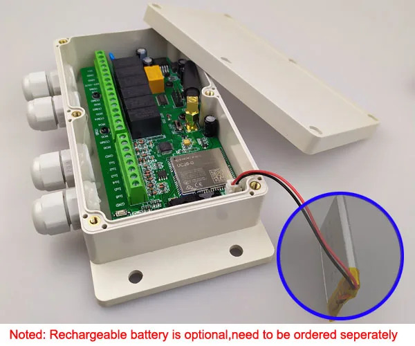 3G Version / GSM Six relay output remote switch board (SMS Relay switch) Battery on board for power off alarm electronic lock for main gate