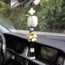 Автомобильный кулон искусственный камень нефрит кулон Вождение счастливое благословение декоративная подвеска для автомобиля авто зеркало заднего вида украшение