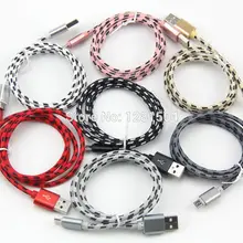 500 шт 1 м 2 м 3 м высокоскоростной металлический USB плетеный кабель для быстрой зарядки Micro USB 8 pin type C шнур для зарядки мобильных телефонов