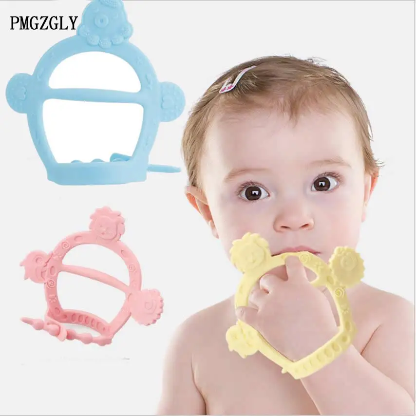 치과 치료에서 떨어지는 것을 방지하기 위해 아기 Teether 반지 실리콘 아기 젖니 목걸이 장난감 DIY 어린이 선물