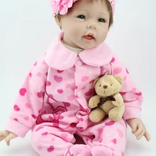 Реалистичные детские куклы для детей 22 дюймов 55 см улыбающиеся реалистичные мягкие виниловые силиконовые куклы реборн