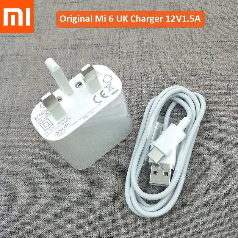 

Original Xiaomi Fast QC 3.0 Charger 12V/1.5A UK Adapter Type C USB Cable For Mi Play F1 A1 A2 5 6 6X 8 9 SE Redmi Note 7 K20 Pro