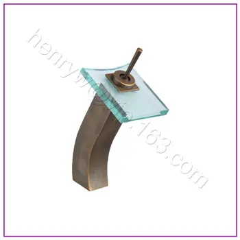 

L16525 - Luxury Deck Mounted Bronze Color Brass Material Glass Faucet