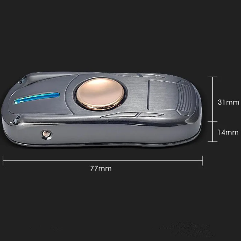 Модель автомобиля гироскоп зарядка через USB Электронная сигарета зажигалка Спиннер ветрозащитный негорящий без газа зажигалки для сигар Подарочные игрушки