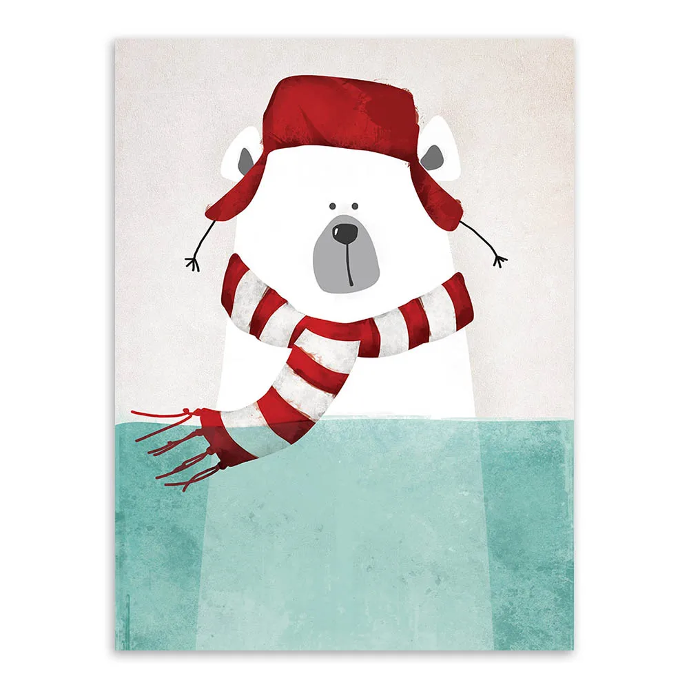 CLSTROSE современный кавайный Северный медвежонок бегемот птицы животный Картина на