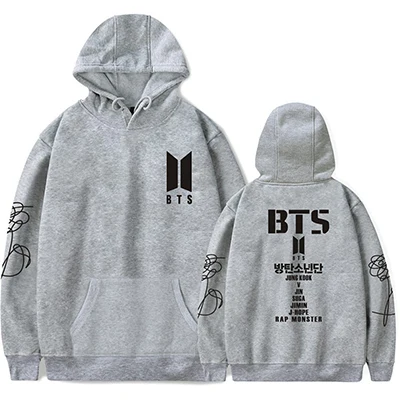 Gray 2 Верхняя одежда Love Yourself k женские толстовки свитшоты толстовки хип-хоп походная рубашка 010 - Цвет: Gray 2