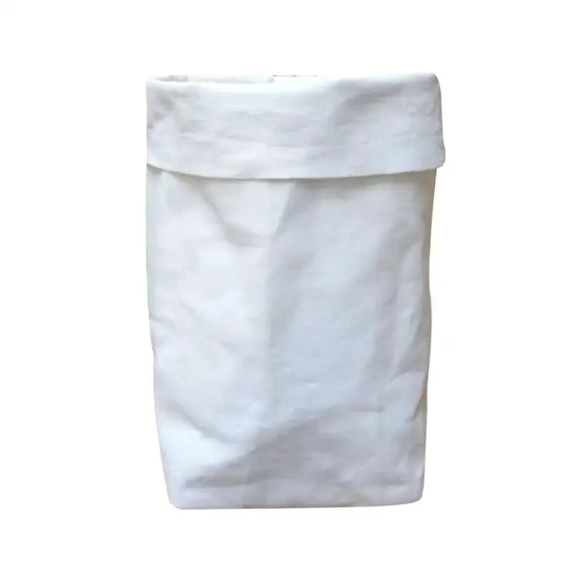 Ins Горячая бумажная сумка моющаяся крафт-бумажная сумка цветочные горшки многофункциональная домашняя сумка для хранения повторное использование гнилые сумки 0314 - Цвет: White
