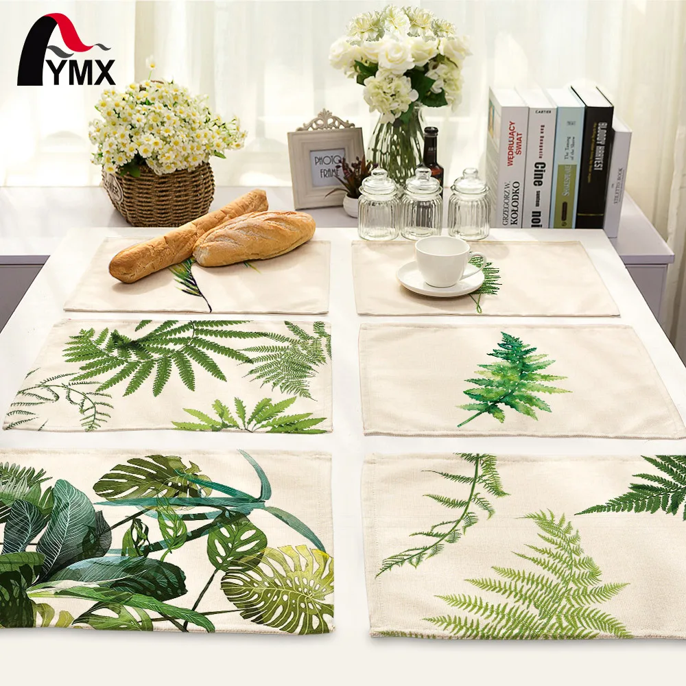 

Mix 7 Style Leaves Table Napkins Plates Printed Cloth Dinner Table Deco Accessories Wedding Party Napkins Wholesale Price