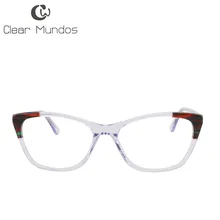 Прозрачные винтажные женские очки, ацетатная оправа, высокое качество, гибкие очки "кошачий глаз", без рецепта, очки для# P6080
